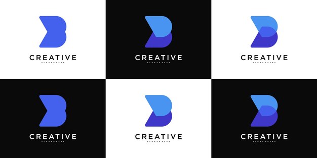 Abstracto diseño de logotipo de la letra B Idea de logotipo moderna Vector Premium