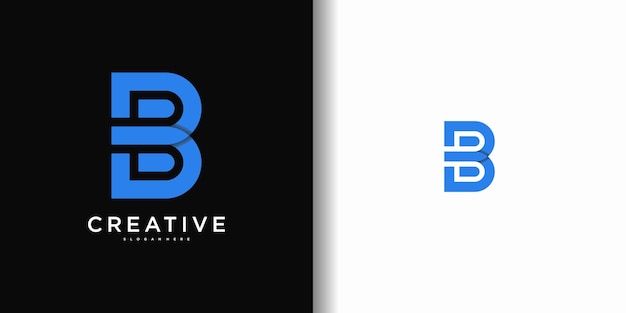 Abstracto diseño de logotipo de la letra B Idea de logotipo moderna Vector Premium