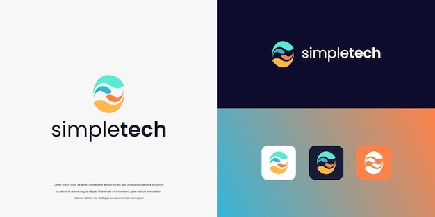 Abstracto diseño de logotipo letra S logotipo empresa de tecnología