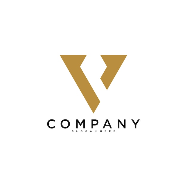 Abstracto diseño de logotipo de la letra V Idea de logotipo moderna Vector Premium