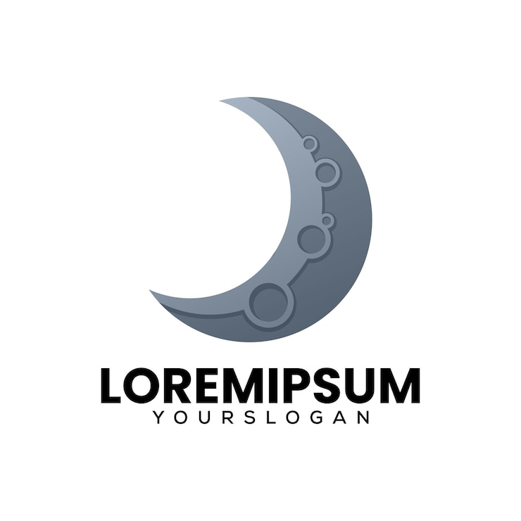 Vector abstracto diseño del logotipo de la luna creciente