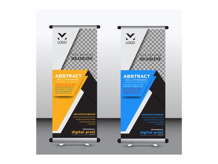 Abstracto Diseño de pancartas enrollables para publicidad y promoción