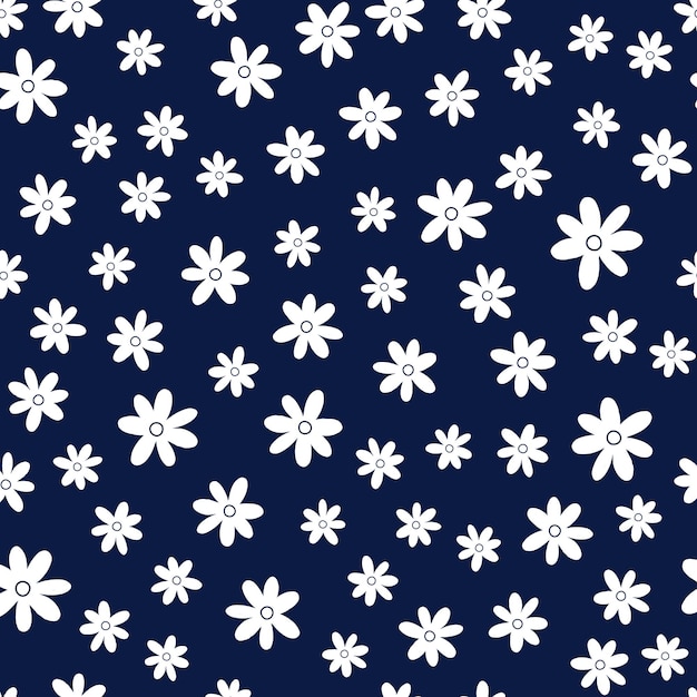 Abstracto diseño plano dibujado a mano patrón floral fondo sin costuras