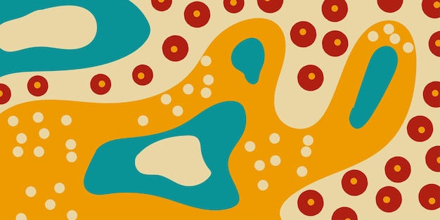 Abstracto doodle formas patrón fondo coloridas formas orgánicas y colores en vector moderno diseño de moda patrón abstracto con colores retro y groovy fondos para portada de folleto web