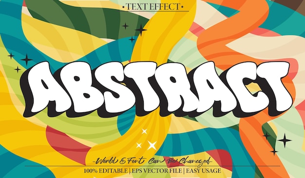 Abstracto Efecto de texto vectorial Editable alfabeto colorido creativo surrealista