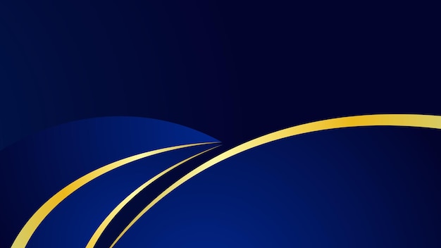 Abstracto elegante fondo de lujo azul oscuro con línea de oro de onda Fondo futurista moderno