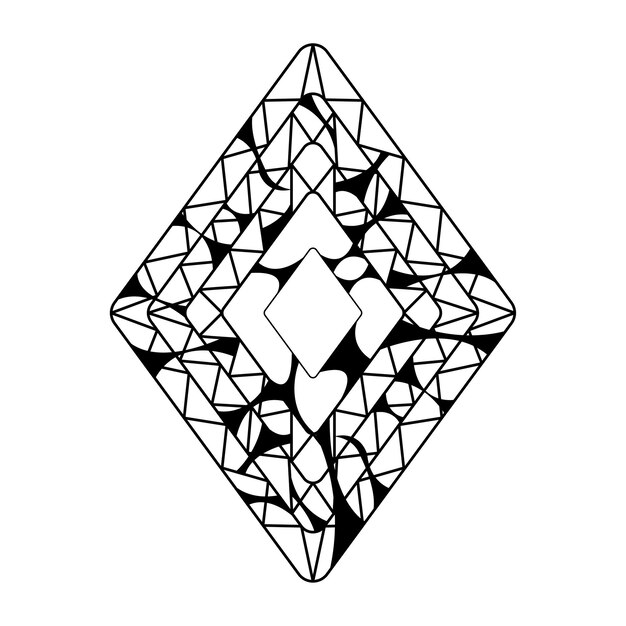 Abstracto Elemento Doodle Dibujado a mano Diamante Piedra Preciosa Joyas de lujo Esbozo Estilo de diseño vectorial