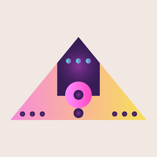 Abstracto Elemento de icono de cono de triángulo Gradiente de textura Color Gráfico Arte geométrico Retro Patrón de forma
