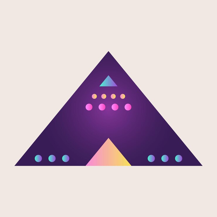 Vector abstracto elemento de icono de cono de triángulo gradiente de textura color gráfico arte geométrico retro patrón de forma
