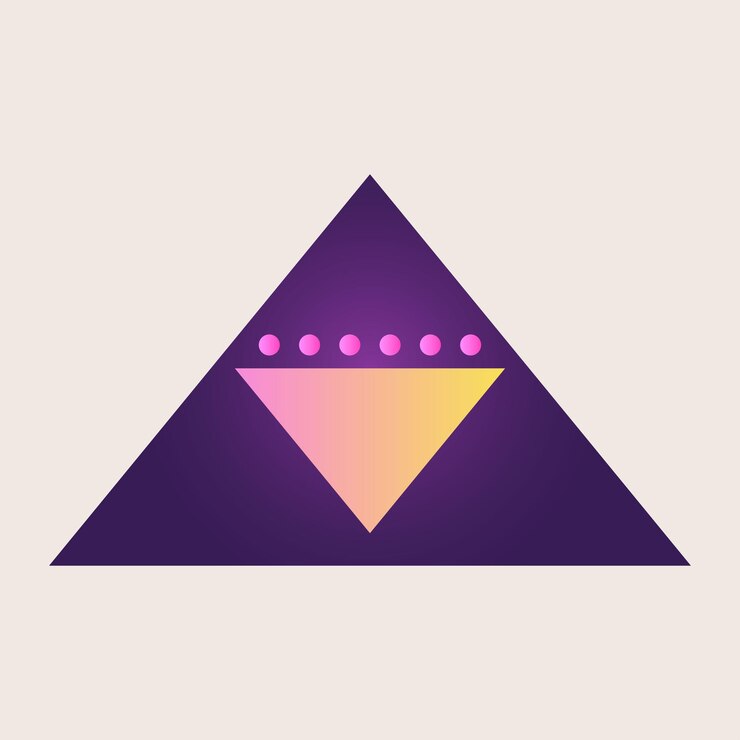 Vector abstracto elemento de icono de cono de triángulo gradiente de textura color gráfico arte geométrico retro patrón de forma