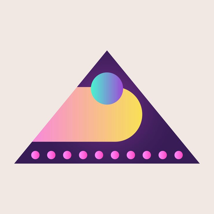 Vector abstracto elemento de icono de cono de triángulo gradiente de textura color gráfico arte geométrico retro patrón de forma