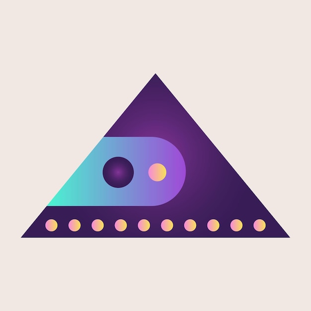Abstracto Elemento de icono de cono de triángulo Gradiente de textura Color Gráfico Arte geométrico Retro Patrón de forma