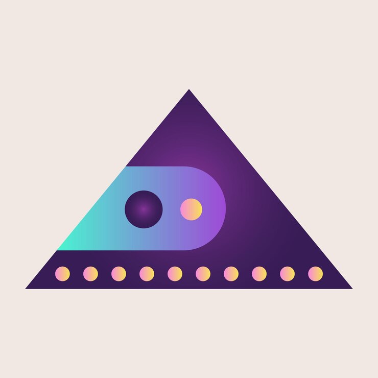 Vector abstracto elemento de icono de cono de triángulo gradiente de textura color gráfico arte geométrico retro patrón de forma