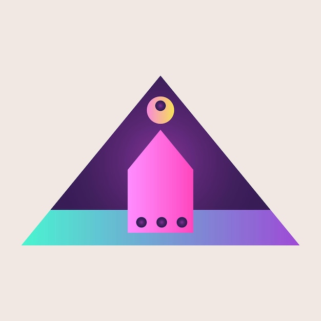 Abstracto Elemento de icono de cono de triángulo Gradiente de textura Color Gráfico Arte geométrico Retro Patrón de forma