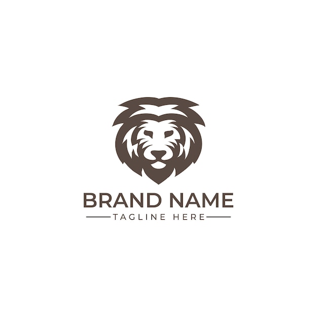Abstracto Emblema de león Diseño creativo de logotipo vectorial de animales salvajes