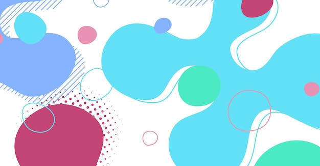 Abstracto de estilo Memphis onda líquida con fondo de colores