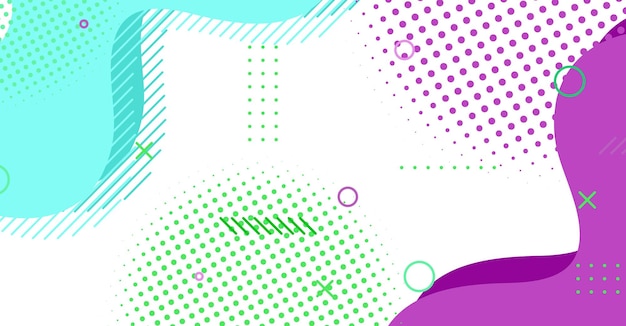 Abstracto de estilo Memphis onda líquida con fondo de colores