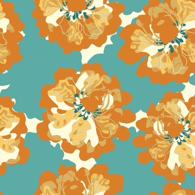 Abstracto fantasía flores ornamento variado motivos asiáticos vectorial sin costuras superposición de patrones relación