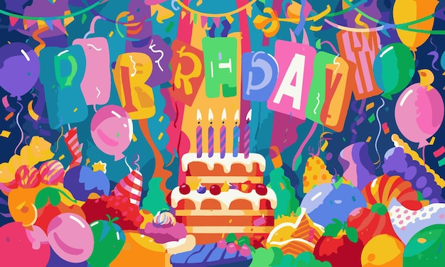 Abstracto feliz cumpleaños fondo generativo por ai