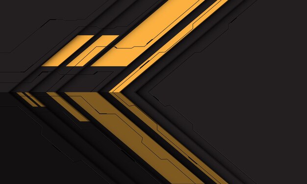 Abstracto flecha amarilla dirección de sombra ciber geométrica negro tecnología futurista vector de fondo
