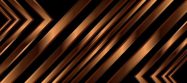 Abstracto Flecha de cobre brillante Fondo negro Papel de pared