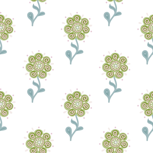 Abstracto flor étnica patrón sin costuras estilizado papel tapiz botánico floral para diseño de tela impresión textil papel de envoltura portada ilustración vectorial