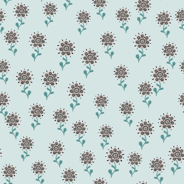 Abstracto flor étnica patrón sin costuras estilizado papel tapiz botánico floral para diseño de tela impresión textil papel de envoltura portada ilustración vectorial
