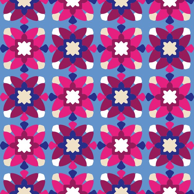 Abstracto Floral Geométrico Étnico Formas Seamless Vector Patrón Edredón Estilo Líneas Moda Moda