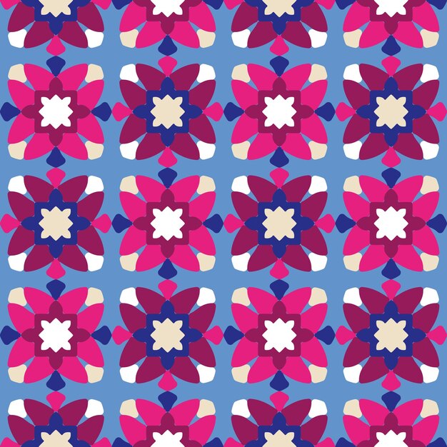 Vector abstracto floral geométrico étnico formas seamless vector patrón edredón estilo líneas moda moda