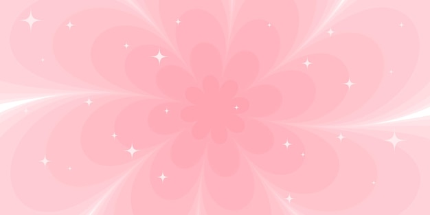 Abstracto Floral rosado con estrellas brillantes