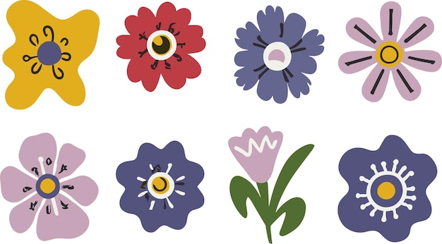 Abstracto de flores clipart vectorial Ilustración de primavera