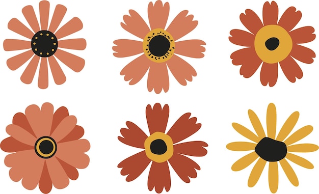 Abstracto de flores clipart vectorial Ilustración de primavera
