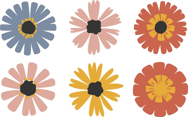 Abstracto de flores clipart vectorial Ilustración de primavera