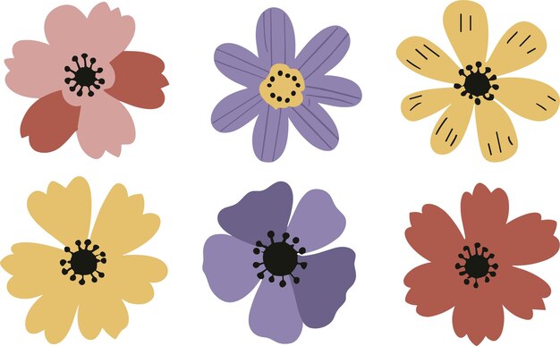 Abstracto de flores clipart vectorial Ilustración de primavera