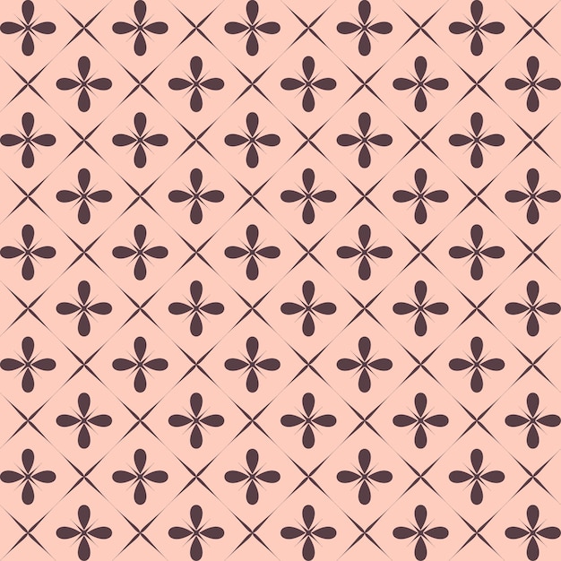 Abstracto Flores Estrellas Marrón Rosa Patrón geométrico Formas modernas Fondo