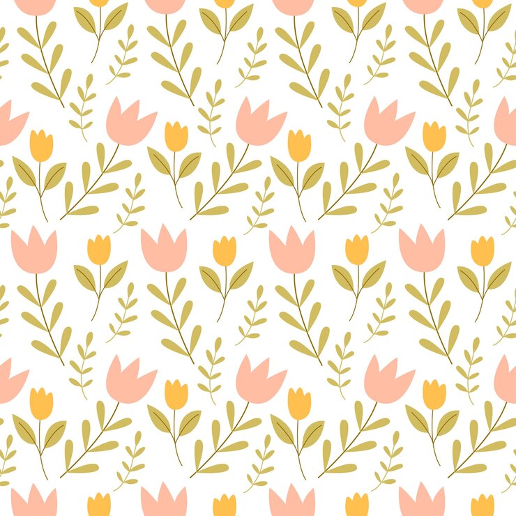 Vector abstracto flores lindas de colores pastel en fondo blanco patrón sin costuras ilustración de primavera