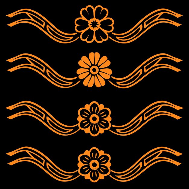 Abstracto Flower Wave Line Art Set Colección de diseño minimalista en blanco y negro