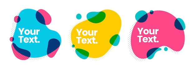 Abstracto Fluido Formas en capas líquidas con efecto de impresión risógrafo fondo de texto risó de borde ondulado