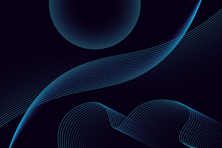 Abstracto Fondo azul dinámico línea ondulada Fondo azul oscuro