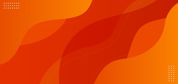 Abstracto fondo de bandera roja naranja moderna Gradiente amarillo y naranja con elemento de línea ondulada suave Vector