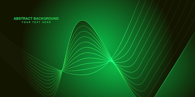 Abstracto Fondo diseño lujoso con verde ondulado brillante Fondo vector de líneas de onda creativas