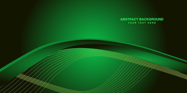 Abstracto Fondo diseño lujoso con verde ondulado brillante Fondo vector de líneas de onda creativas