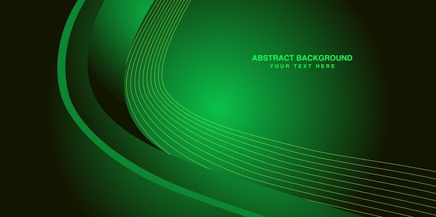 Abstracto Fondo diseño lujoso con verde ondulado brillante Fondo vector de líneas de onda creativas