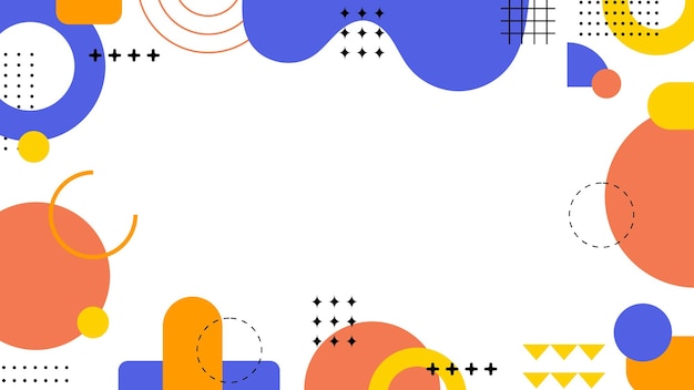 Abstracto Fondo geométrico moderno con coloridas formas y patrones de Memphis Ideal para fondos Proyectos de arte y conceptos de diseño moderno Presentación de bandera de portada