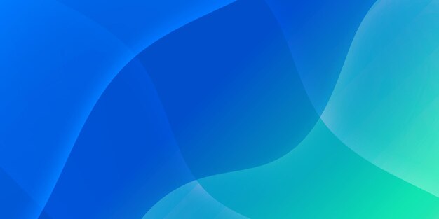 Abstracto Fondo de gradiente azul y verde con curvas fluidas