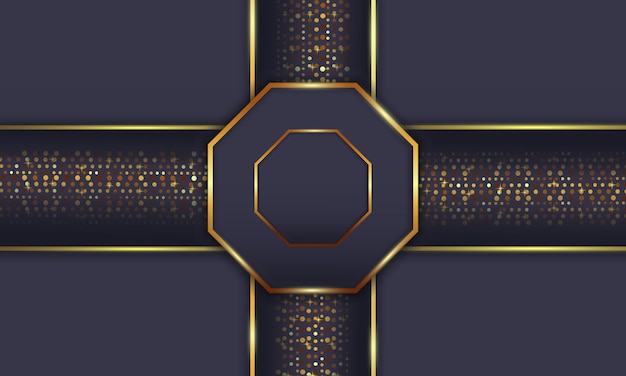 Abstracto Fondo hexagonal moderno Diseño de lujo dorado Bandeira horizontal de luz geométrica brillante