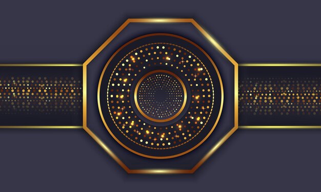 Abstracto Fondo hexagonal moderno Diseño de lujo dorado patrón geométrico brillante bandera horizontal ligera