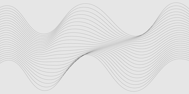 Abstracto fondo de línea ondulada sonido dinámico patrón de onda ondulada arte de línea elegante y prohibición de remolino de ondas