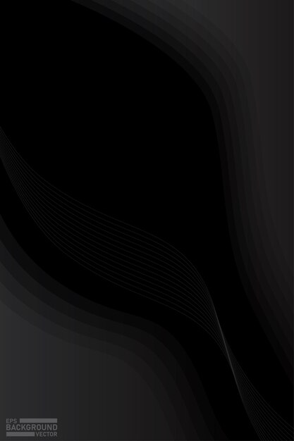 Abstracto Fondo negro con líneas curvas y ondas