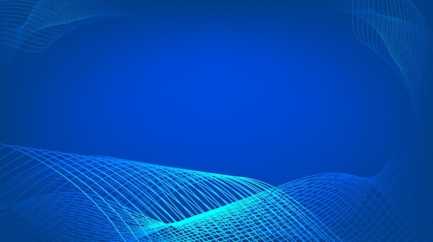Abstracto Fondo de ondas azules con líneas que fluyen
